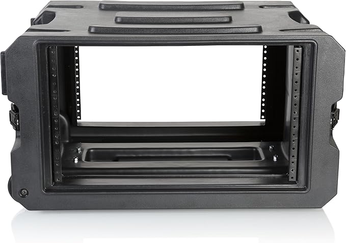 Gator Cases Pro Series 6U Rolling Rack Case with 19" Depth, Tow Handle & Recessed Wheels, Roto Molded Made in USA (G-PROR-6U-19)