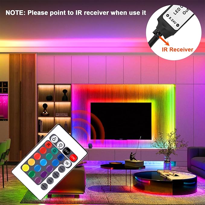 LED Strip Lights Kit, 2x6.56Ft RGB LED Lights Strip for 40-60in TV LED Backlight, Color Changing Strip Light Waterproof IP65 with Remote, USB TV Lights Bias Lighting for Home PC Monitor Desk
