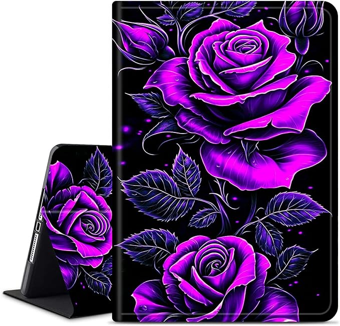 for Amazon Kindle Fire Max 11 (13th Generation, 2023 Release) 11" Tablet Case, Slim Kickstand Stand Leather Smart Cover with Auto Wake/Sleep, Purple Rose 01