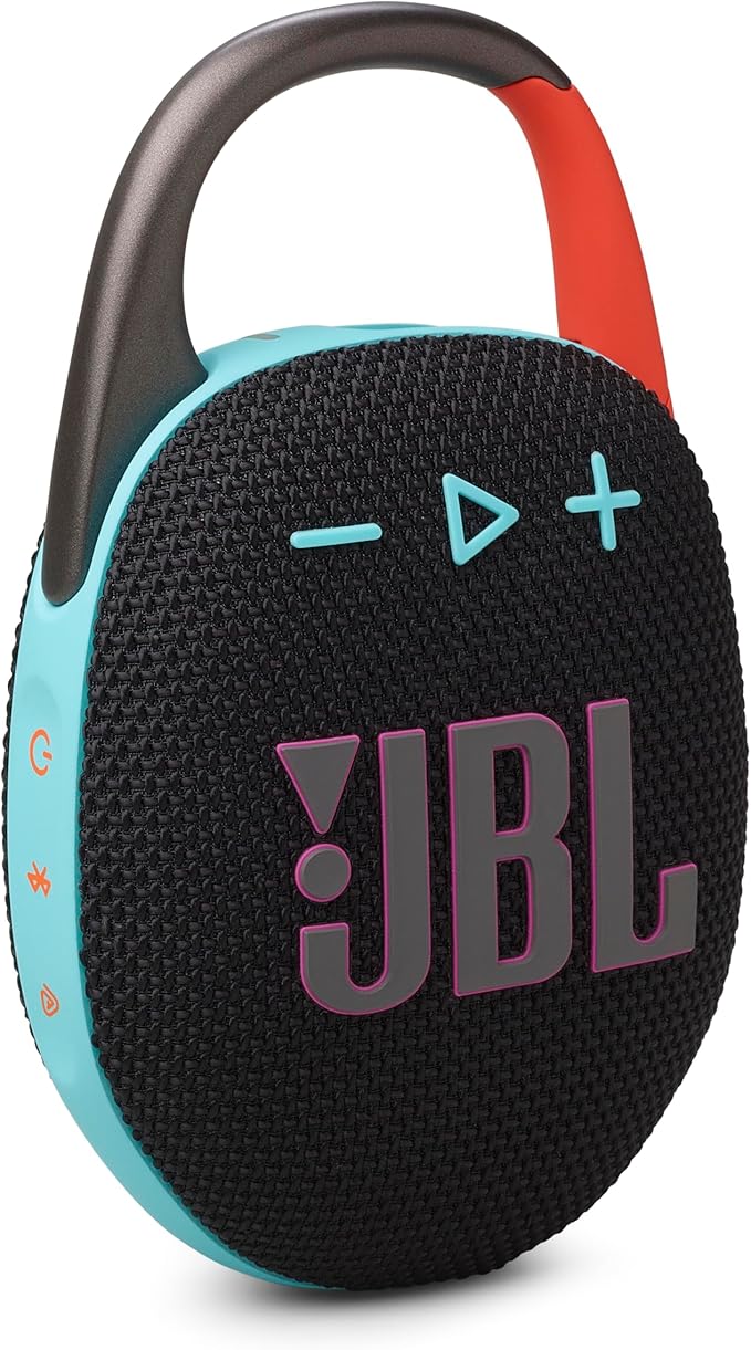 JBL Clip 5 - Ultra-Portable,Waterproof & Dustproof Bluetooth Speaker,Big JBL Pro Sound with punchy bass,Integrated carabiner,Up to 12 Hours of Play,Made in part with recycled materials(Black & Orange)