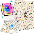 Shorogyt for iPad Air 11 Inch Case Air M4 2026, 8th Gen/M3 2025/M2/Air 5th Generation 2022/Air 4th Gen 2020/Pro 11 Inch Case Magnetic Stand for Women - Cute 360 Degree Rotating Covers Girls Flower