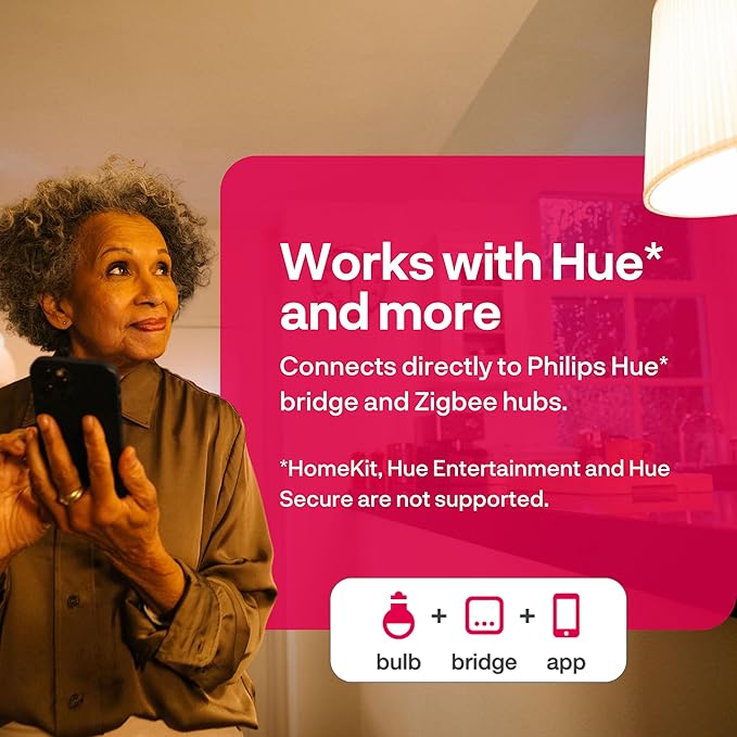 innr Smart Light Bulbs, A19 Zigbee, Works with Philips Hue* and Alexa (Bridge Required), Soft White Light Bulb, Dimmable, E26 LED Bulb 75 Watt, Warm White, 1060lm 1-Pack