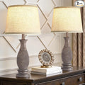 EJIAXIN Table Lamps Set of 2-21.6" Resin Farmhouse Bedside Lamps for Bedroom Living Room, Rustic Nightstand Bedroom Lamp with Rotary Switch for Night Stand End Table