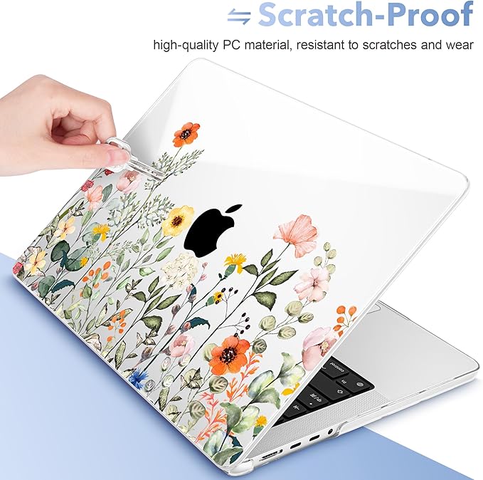 May Chen for 2026 MacBook Pro 14-inch M5 M4 M3 M2 M1 Pro/Max Chip, Release 2026 2025-2021, Model A3427 A3426 A3434 A3112 A3401 A3185, Plastic Hard Shell with Keyboard Cover, Spring Flowers