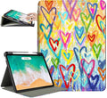 for iPad Air 11-inch Case M4/M3/M2 (2026/2025/2024), iPad Air 5th/Air 4th Gen Case with Pencil Holder, iPad Pro 11 Inch 4th/3rd/2nd/1st Multi-Angle View Adjustable Stand Auto Wake Sleep Colorful Heart