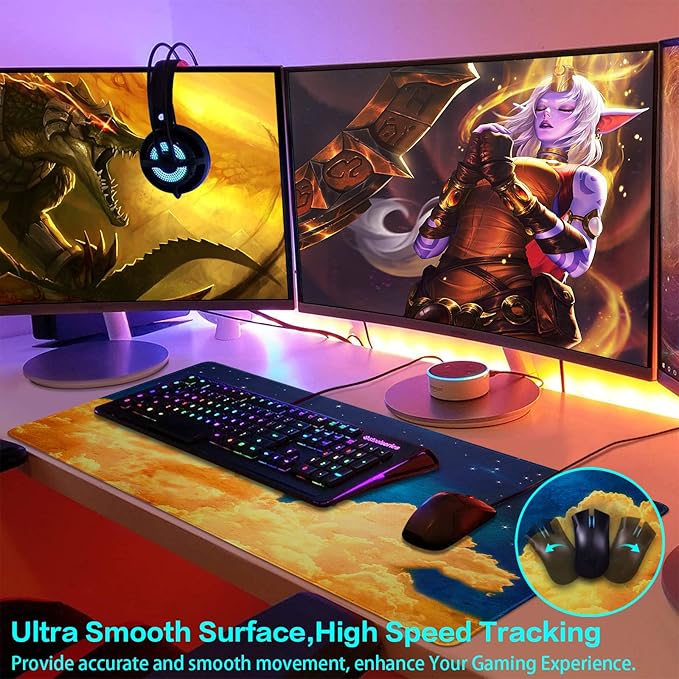 Canjoy Gaming Mouse Pad, Large Extended Mouse Pad Big Computer Mousepad for Home Office Gaming Work 31.5x15.7inch
