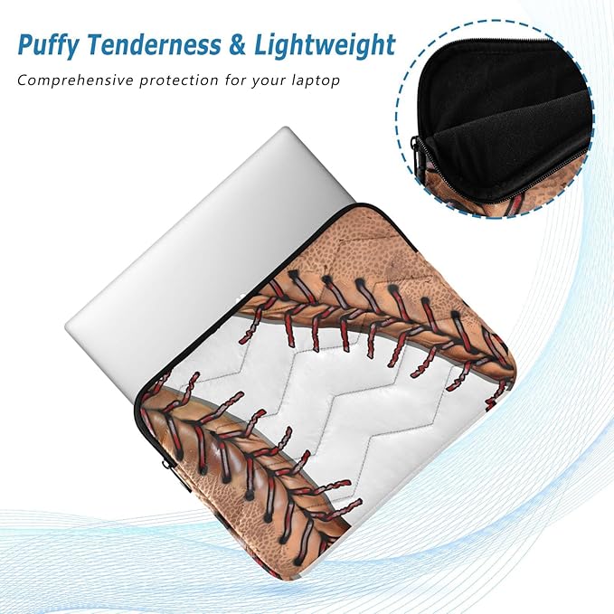 Baseball Laptop Case Sleeve, Retro Baseball Pattern Shockproof Protective Computer Carrying Cover, Briefcase Handbags 15-16inch Laptop Sleeve Bag