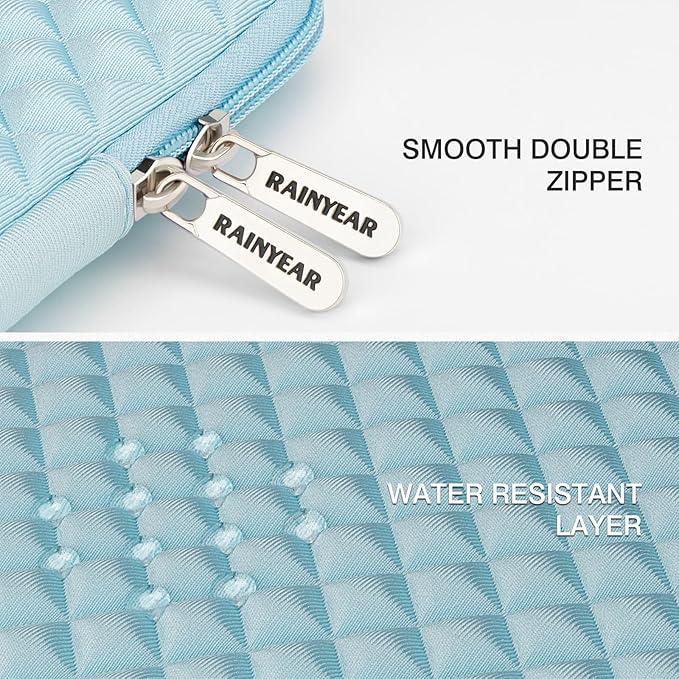 RAINYEAR 15 Inch Laptop Sleeve Diamond Foam Shock Resistant Padded Case Fluffy Lining Cover Carrying Bag Compatible with 15.4" MacBook Pro/Air, Surface Laptop 3/4 15", New XPS 15 Touch (Blue)