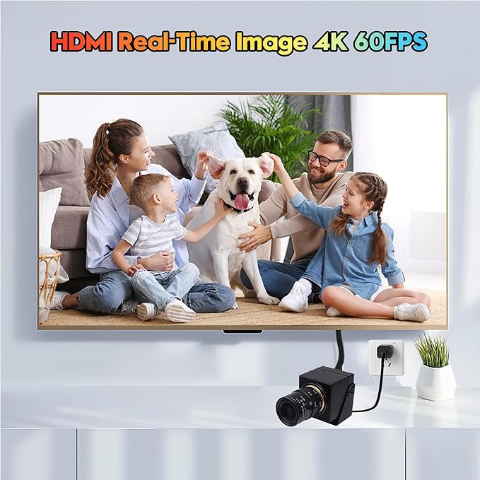 SVPRO 4K 60fps Streaming Camera with 4X Optical Zoom & Manual Focus, HDMI/USB 3.0 Webcam for PC/Mac - Live Broadcast/OBS/Monitoring, 2.8-12mm CS Mount Lens