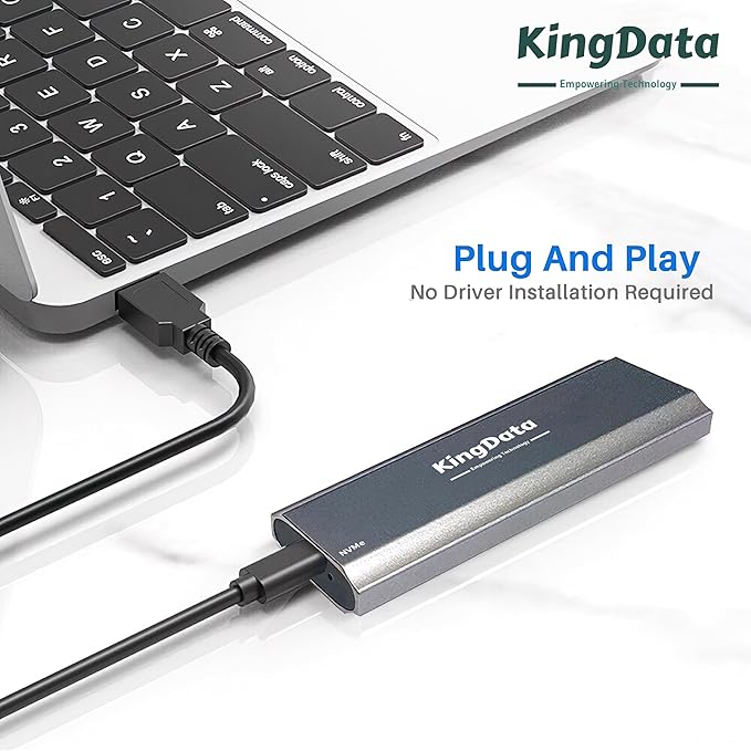 M.2 NVMe Enclosure, Tool-Free 10Gbps USB 3.1 Adapter for 2230/2242/2260/2280 M.2 SSD With USB C to A Cable