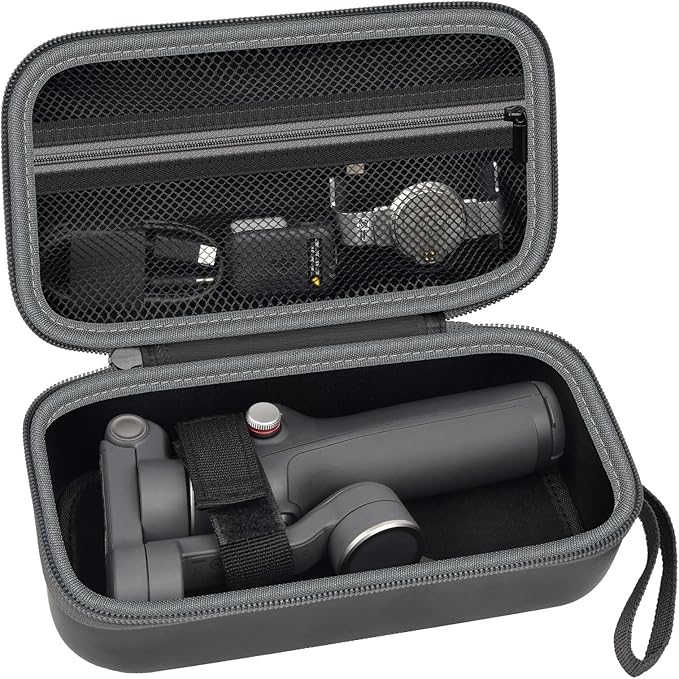 ALKOO Hard EVA Case Compatible with DJI Osmo Mobile 8, 7 & 7P, Protective Travel Organizer for 3-Axis Smartphone Gimbal Stabilizer, Mesh Pocket for Extension Rod, Clamp & Tripod