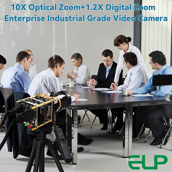 ELP 12X Zoom 4K 30fps USB Camera Module 1080P 60fps HDMI USB Webcam Autofocus Manual Zoom Infrared Remote Control PC Camera H.265 H.264 High Speed Webcamera for Church Streaming Video Conference