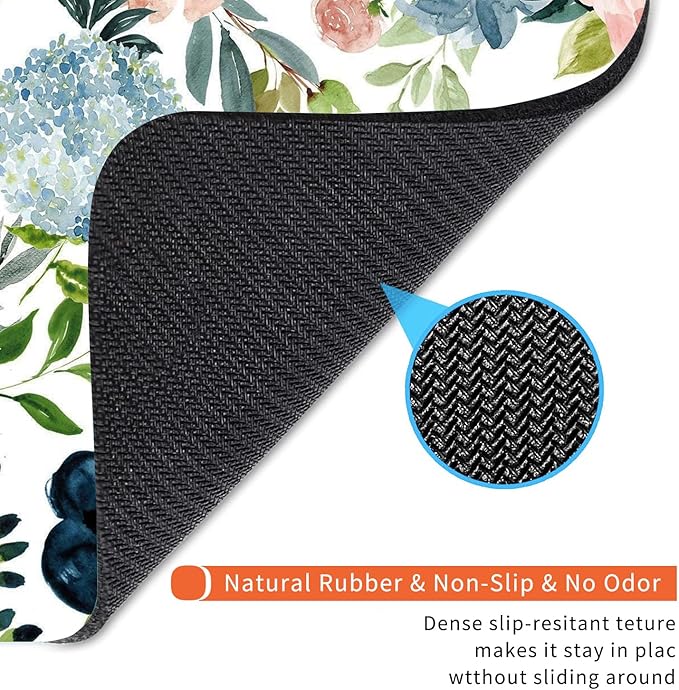 Square Mouse Pad Pretty Flowers, Personalized Premium-Textured Custom Mouse Mat Design, Washable Mousepad Cloth, Non-Slip Rubber Base Computer Mouse Pads for Wireless Mouse
