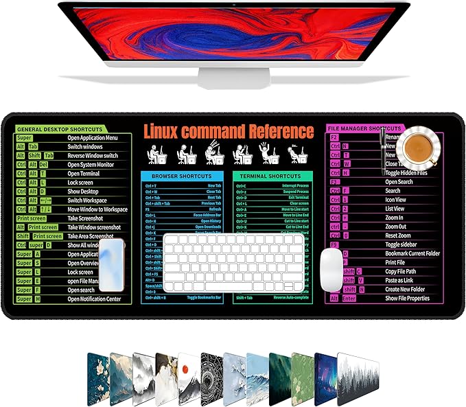 Galdas Gaming Mouse Pad XXL XL Large Long Extended Big Mousepad Non-Slip Rubber Keyboard Mouse Pad with Stitched Edges for Laptop Home Office (31.5x11.8x0.08 Inch) -Notes
