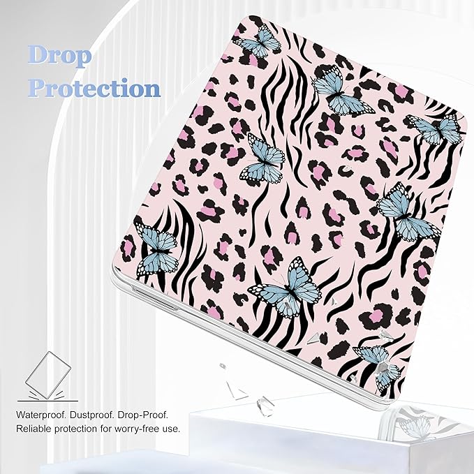 Tuiklol for 2026 MacBook Neo 13 Inch A18 Pro Chip Case, (Model A3404) Anti-Scratch Anti-Drop Slim Hard PC Shell Case with Shockproof Protective MacBook Neo Laptop Cover, Leopard Butterfly
