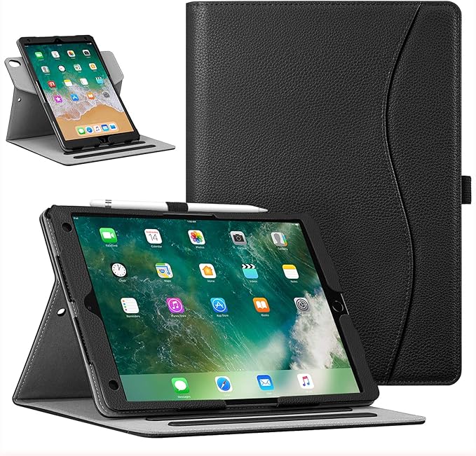 Fintie Case for iPad Air (3rd Gen) 10.5" 2019 / iPad Pro 10.5" 2017 - [Corner Protection] 360 Degree Rotating Smart Protective Stand Cover w/Pencil Holder, Auto Sleep/Wake, Black