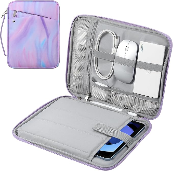 MoKo 9-11 Inch Tablet Sleeve Carrying Case with Handle, Padded Protective Travel Bag for New 11-inch iPad Air 4 2026/Pro M5/ A16, iPad 10th/Air 5/4th 10.9, i-Pad 9/8th 10.2,Tab S9/S8 11,Fantasy Purple