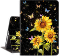 for iPad 6Th/5th Generation Case, for iPad Cover 6th/5Th Generation, for iPad Air/Air 2 Case for iPad 9.7 Cover Auto Wake/Sleep Multi-Angle Viewing Adjustable Stand Sunflower Butterfly