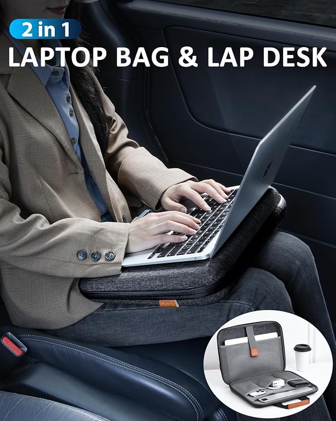 Hard Laptop Case 15.6 Inch for HP Dell Lenovo ASUS Acer - 2 in 1 Laptop Sleeve & Lap Desk with Stopper and Book Clip, Shockproof Waterproof 16.2 MackBook Pro Case - Black