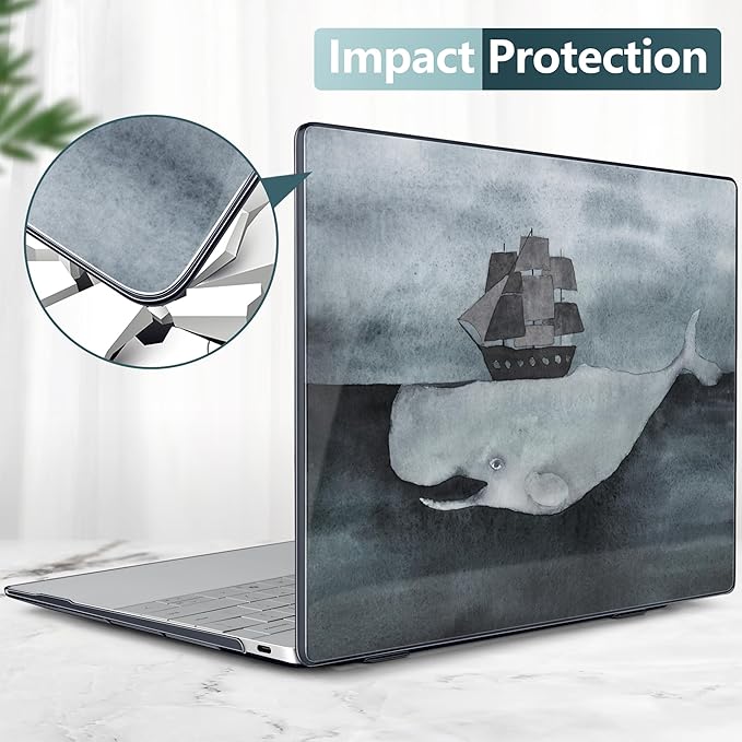 Batianda Case for Dell XPS 13 Laptop Copilot+ PC 13.4" Display 2024 Model Number 9345/9350, Creative Ultra-Slim Lightweight Scratch-Resistant Hard Shell with Professional Protection, Shark