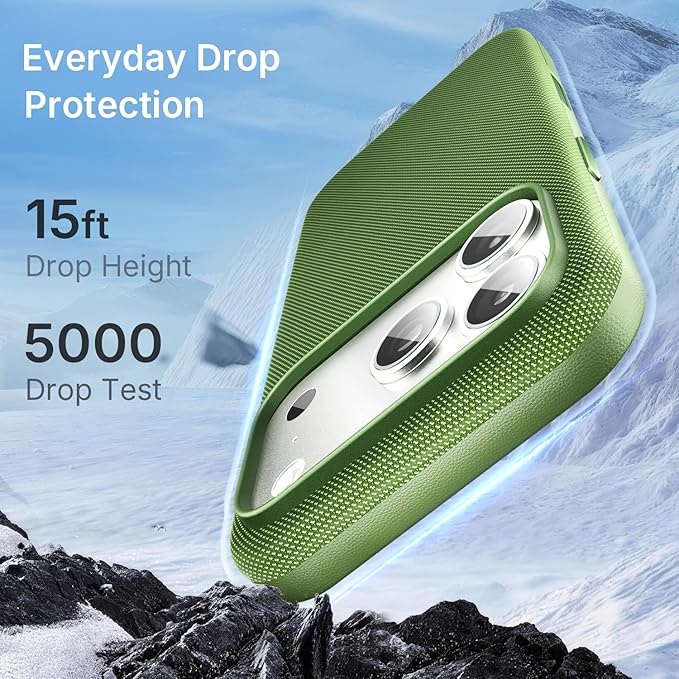 Mkeke for iPhone 17 Pro Max Case Techwoven Green, [Compatible with MagSafe] [Camera Control Cover] [Premium Tech Woven Fabric] [Drop Protection] Shockproof Skin-Friendly