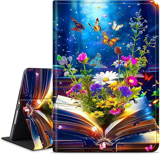 for Amazon Kindle Fire Max 11 (13th Generation, 2023 Release) 11" Tablet Case, Slim Kickstand Stand Leather Smart Cover with Auto Wake/Sleep, Book Flower