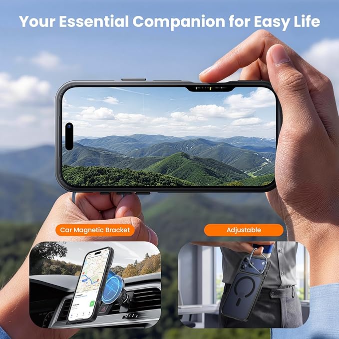 2 in 1 for iPhone 17 Pro Max Case,[1 Screen Protector],7X Military-Grade Drop Protection,Fits MagSafe,Tough, Rugged & Durable for Heavy Duty iPhone 17 Pro Max Case,Black