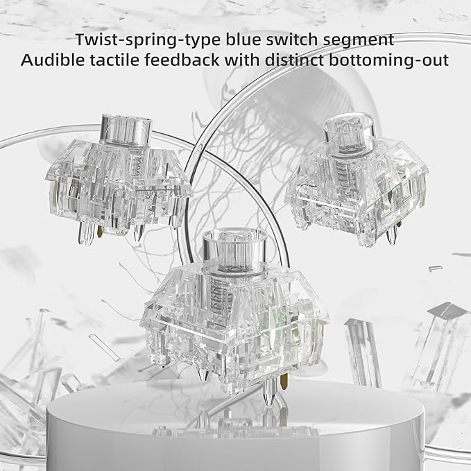 Kailh Box Jellyfish PRO Fully Transparent RGB Linear Mechanical Keyboard（Glass Jellyfish 36pcs）