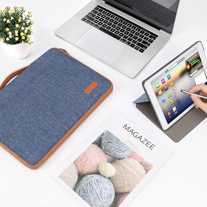 DOMISO 17.3 inch Laptop Case Sleeve Protective Cover Compatible with 17.3 inch HP Pavilion Envy 17/Lenovo IdeaPad/Acer/ASUS/Dell/Alienware/LG Gram,Water Resistant Computer Bag with Handle,Blue