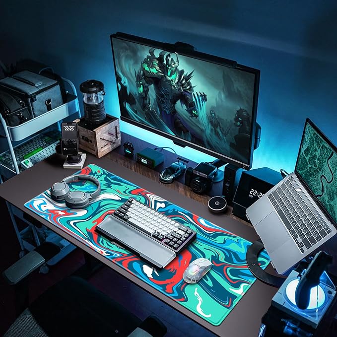 Canjoy Gaming Mouse Pad, Fluid Pattern Mouse Pad 35.4x15.7inch Large Extended Computer Mouse Mat Keyboard Full Desk Mousepad for Gaming, Office, Home