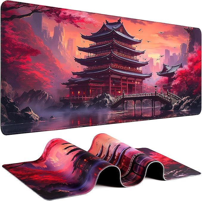 Gaming Mouse Pad - (31.5"×11.8") Japanese Anime Large Mouse Pads for Desk - Desk Mat for Keyboard and Mouse with Non-Slip Base, Desks Pad Matfor Game/Office & Home