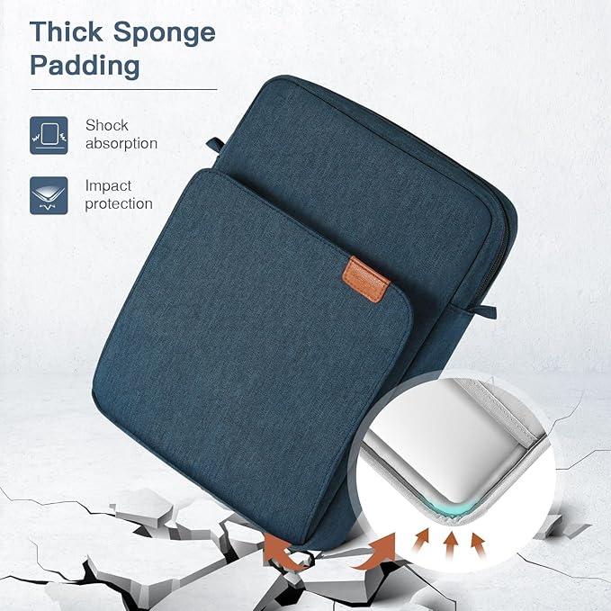 MoKo 15 Inch Laptop Sleeve Bag Fits New Mac Air 15" M5 2026, Mac Pro 14" M5/M5 Pro/M5 Max 2026, Galaxy Tab S9 Utra 14.6" 2023, Handle Carrying Case with Shoulder Strap, Indigo