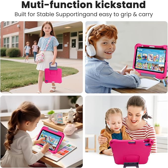 Kids Case for New iPad 11th Gen (A16) 11-inch 2025 & 10th Generation 10.9" 2022 & Air 11" 2025/2024 & Air 5th/4th Gen & Pro 11,Durable Shockproof Cover with Pencil Holder Handle Stand.Pink