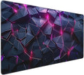 Oversized Gaming Mouse Pad with Neon Pink Design, Black Rubber Backing, 35.4 x 15.7 Inches, Modern Desk Mat for Office and Gaming