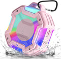Bluetooth Shower Speaker, Speakers Bluetooth Wireless, IPX7 Waterproof Outdoor Speaker, Portable Speaker with LED Light, Clear Surround Sound for Home/Camping/Yoga/Kayaking(Pink)