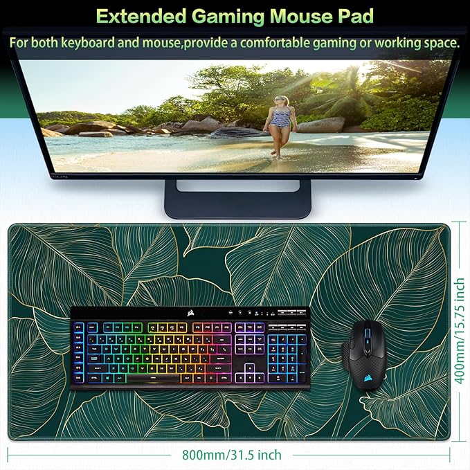 Canjoy Gaming Mouse Pad, Large Extended Mouse Pad Big Computer Mousepad for Home Office Gaming Work 31.5x15.7inch