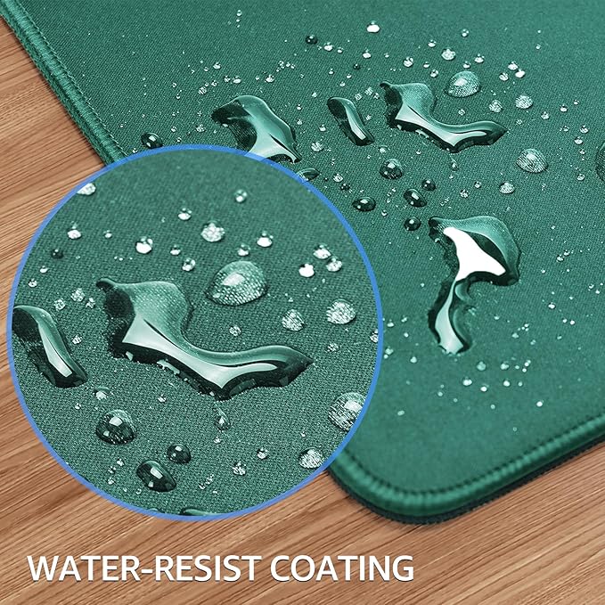 KTRIO Large Gaming Mouse Pad Desk Mat, Superior Micro-Weave Cloth, Non-Slip Rubber Base, Stitched Edges, Water-Resistant, for Gamer, Office & Home, 31.5 x 15.7 Inch，Forest Green