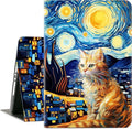 for iPad 9th Generation Case, iPad 8th Generation Case, iPad 7th Generation Cases, ipad case 9th Generation 10.2 inch Multi-Angle View Adjustable Stand Shockproof Auto Wake Sleep, Starry Night Cat