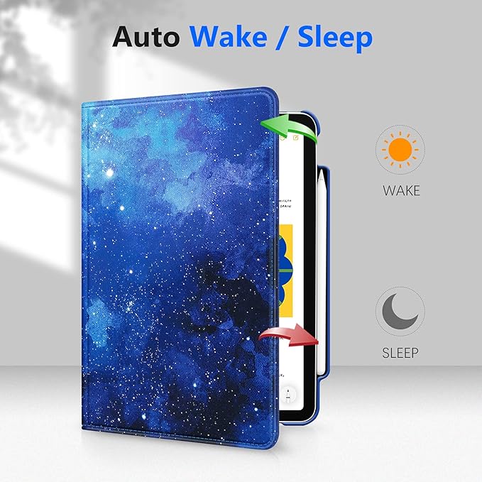 Fintie Rotating Case for iPad Pro 11-inch (4th / 3rd Generation) 2022/2021-360 Degree Swiveling Stand Cover w/Pencil Holder, Auto Sleep/Wake, Also Fit iPad Pro 11" 2nd/1st Gen, Starry Sky