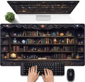 Gaming Desk Mat Large Mouse Pad, Magical Bookshelf Desk Pad Extended Mouse Mat XXL, Keyboard Pad for Gaming Office Home, Full Desktop Computer Pad Dark Academia Desk Decor for Man 31.5" x 15.75"