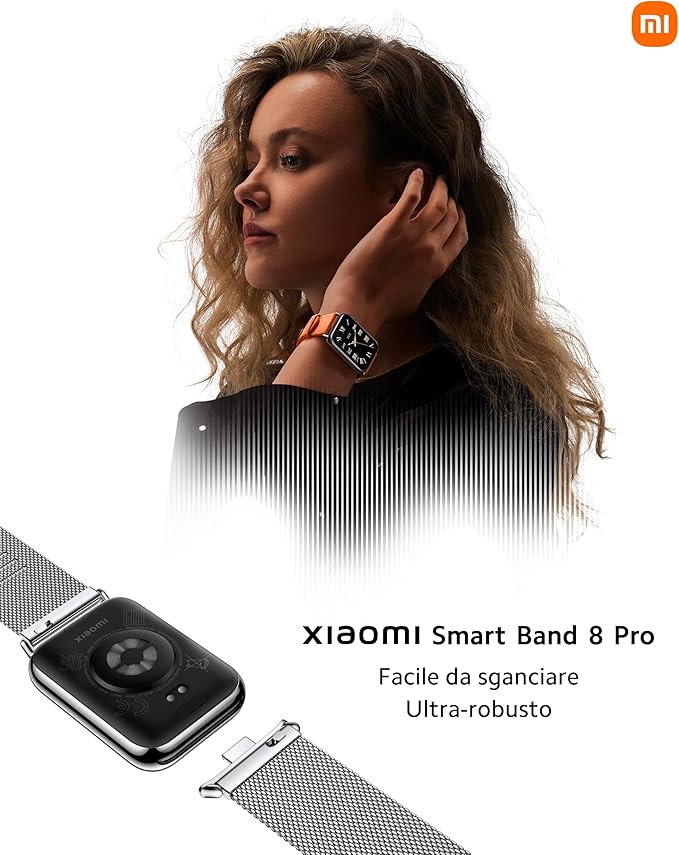 Xiaomi Smart Band 8 Pro Fitness Tracker, 1.74"" AMOLED Display, up to 20 Days Battery, 5ATM, SpO2 Tracking, Sleep and Heart Rate Monitoring, 150+ Training Modes, Pedometer, Silver/Gray