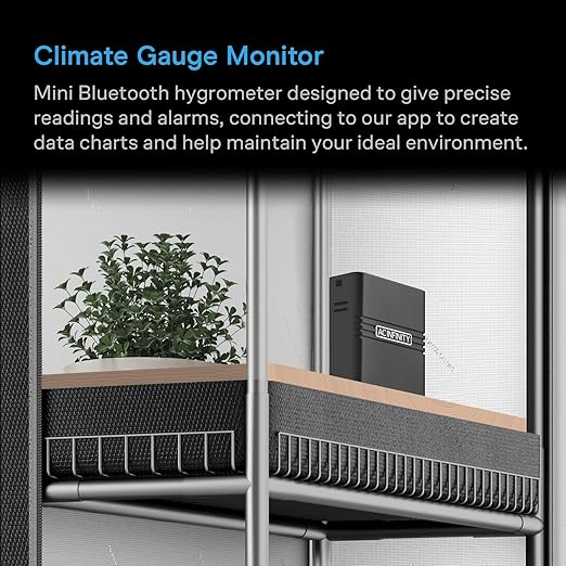 AC Infinity Mini Temperature Humidity Smart Hygrometer A2 Bluetooth App Monitor, Climate Gauge Thermometer for Basements, Guitar Rooms, Grow Tents, and Greenhouses