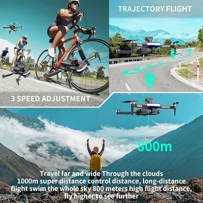 OBEST Mini Drone with Camera,P14 - WiFi VR RC Drone,HD 4K Foldable,2 Batteries, 90° Adjustable Lens,One Key Take Off/Land,Intelligent 360° Obstacle Avoidance,Carrying Case,RC Quadcopter