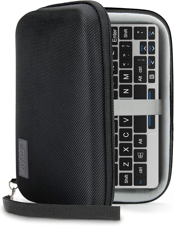 USA Gear 7 Inch Hard Case for Mini Laptops Fits GPD WIN Mini (2025), One Netbook One Mix 1S Yoga, Small Notebook UMPC Computer & more - Storage Travel Case with Water Resistant Exterior (Black )