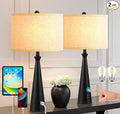EOEYYOYB Lamp for Bedroom Set of 2 Lamps for Night Stand Black Bedside Lamps Modern Living Room End Table Lamps