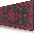 Victorian Gothic Floral Desk Mat Black Red Baroque Desk Pad Dark Academia XXL Large Mouse Pad Vintage Aesthetic Office Decor Mat for Desktop