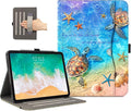 Lokigo Case for iPad Air 13 Inch M4/M3/M2 (2026/2025/2024), iPad Pro 12.9 Inch 6th/5th/4th/3rd Gen with Pencil Holder/Hand Strap/Pocket, Support Touch ID, Shockproof Soft Back Stand Cover, Sea Turtle