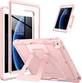 DTTO Case for iPad 6th/5th Generation 9.7 Inch 2018/2017, Adjust Kickstand Freely, Built-in Screen Protector, Frosted Full-Body Shockproof Protective Cover for iPad Air 2 / Pro 9.7, Pink Sand