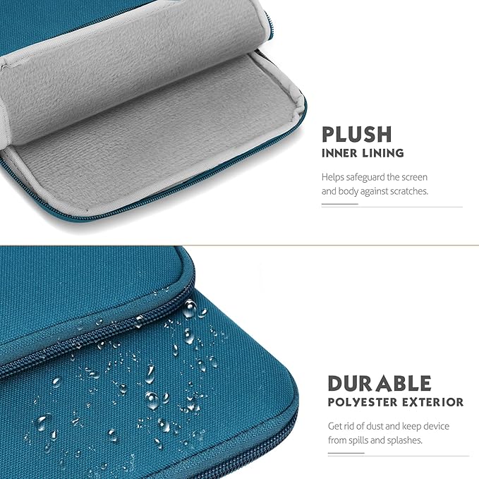MoKo 10-13 Inch Tablet Sleeve Bag Carrying Case with Pockets Fits New 13-inch iPad Air M4 2026 & Pro M5,Pro 12.9/11,iPad 10th/Air 5/4th 10.9,i-Pad 7/8/9th 10.2, Galaxy Tab S8+/S9+ 12.4, Peacock Blue