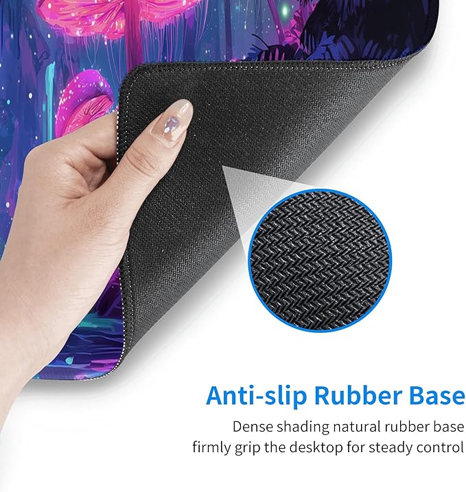 Mushroom Mouse Pad Extended Large Gaming Mouse Pad XL Stitched Edges for Gamer Home Office 31.5 X 11.8 Inch